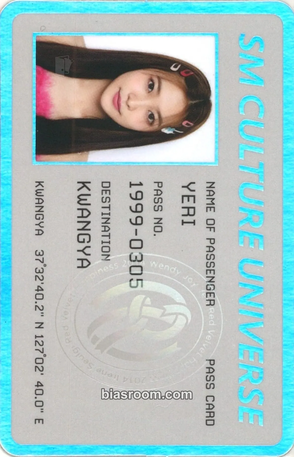 Yeri SMTown Live 2022: SMCU Express Photocard - Red Velvet - Red Velvet K-pop photocard