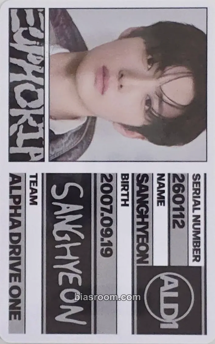 Sanghyeon EUPHORIA Photocard - ALPHA DRIVE ONE - ALPHA DRIVE ONE K-pop photocard