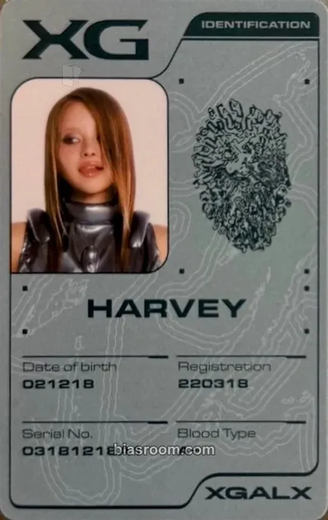 XG - Harvey - THE CORE - 核 Album group version album photocard id card
