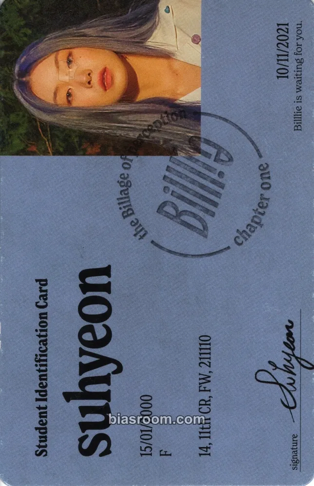 Suhyeon The Billage of Perception: Chapter One Photocard - Billlie - Billlie K-pop photocard