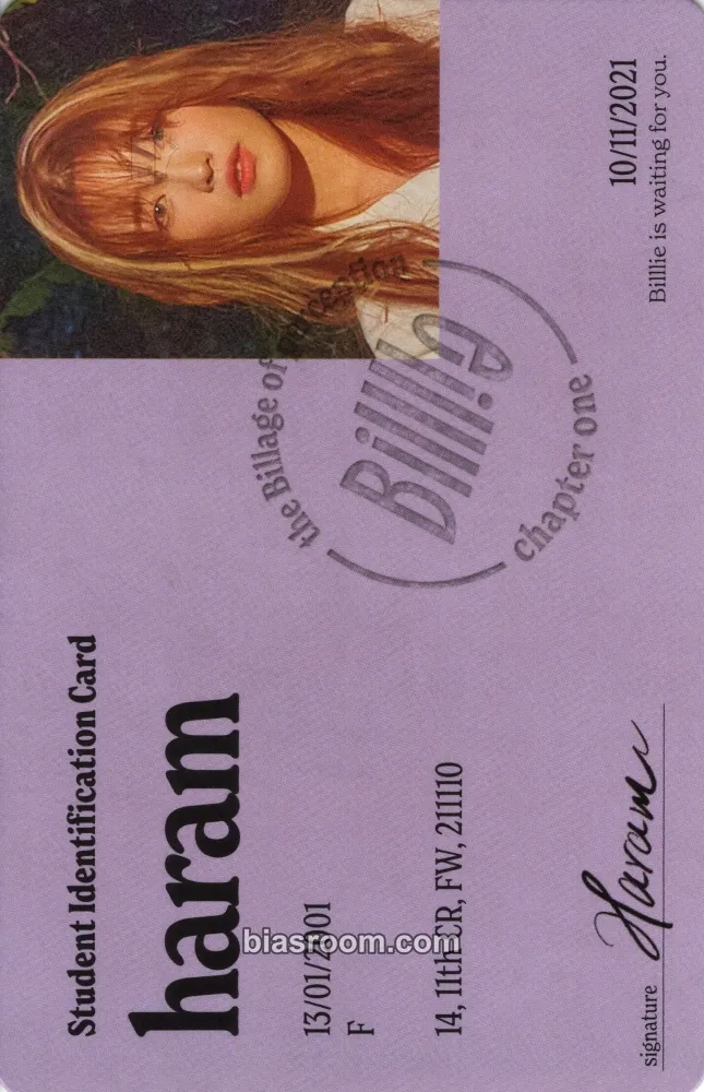 Haram The Billage of Perception: Chapter One Photocard - Billlie - Billlie K-pop photocard