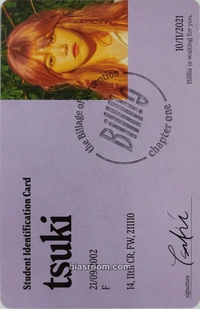 Tsuki The Billage of Perception: Chapter One Photocard - Billlie - Billlie K-pop photocard
