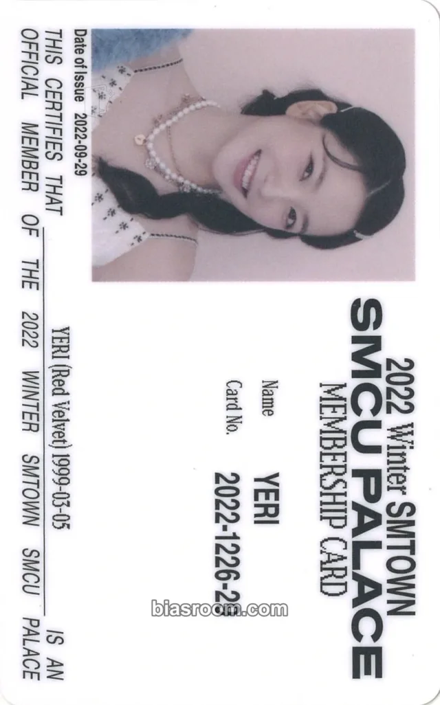 Yeri Red Velvet 2022 Winter SMTOWN : SMCU PALACE K-pop photocard