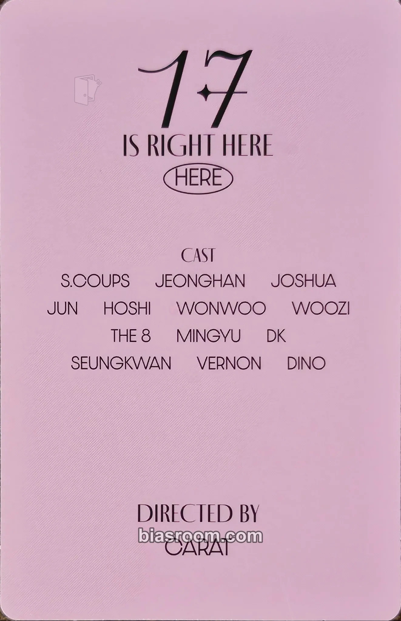 Wonwoo 17 IS RIGHT HERE Photocard - SEVENTEEN | Bias Room