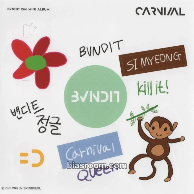 BVNDIT - Simyeong - Carnival Album album inclusion sticker sheet