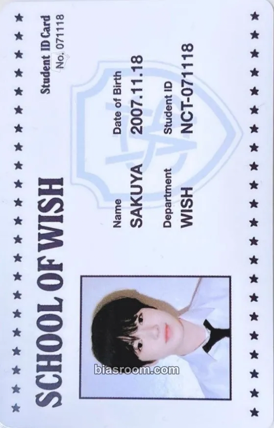 Sakuya SCHOOL OF WISH Photocard - NCT WISH - NCT WISH K-pop photocard