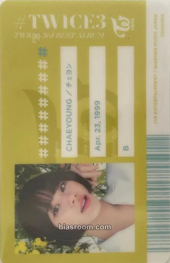 Chaeyoung #TWICE3 Photocard - TWICE - TWICE K-pop photocard
