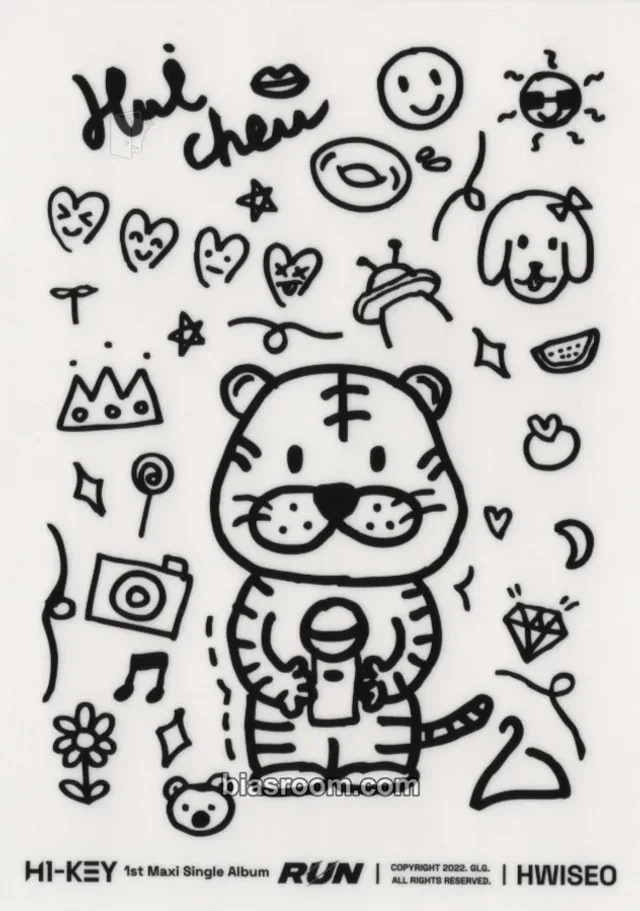 H1-KEY - Hwiseo - RUN Album sticker sheet album inclusion