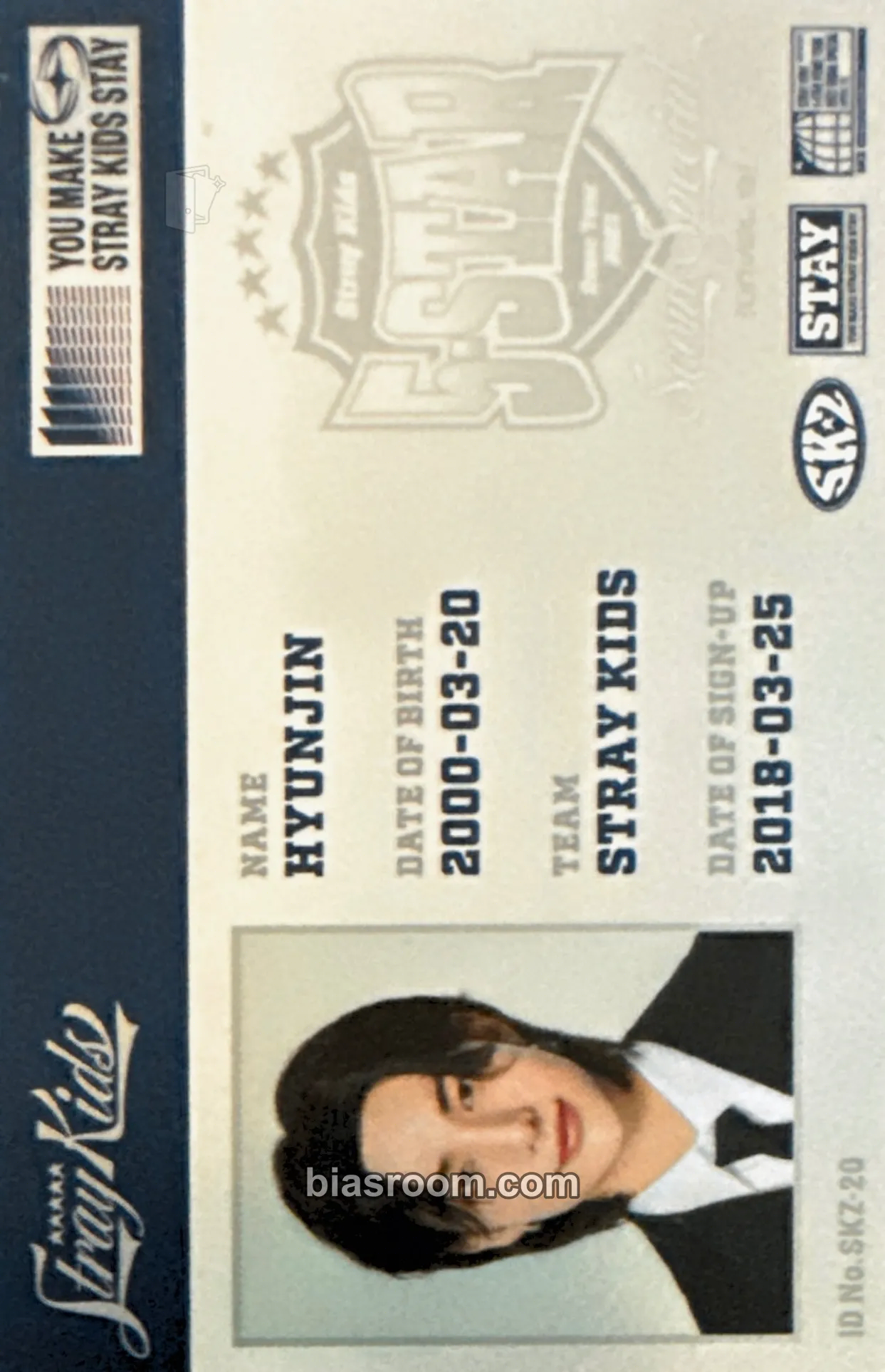 Hyunjin 5-Star Dome Tour 2023 Photocard - Stray Kids - Stray Kids K-pop photocard