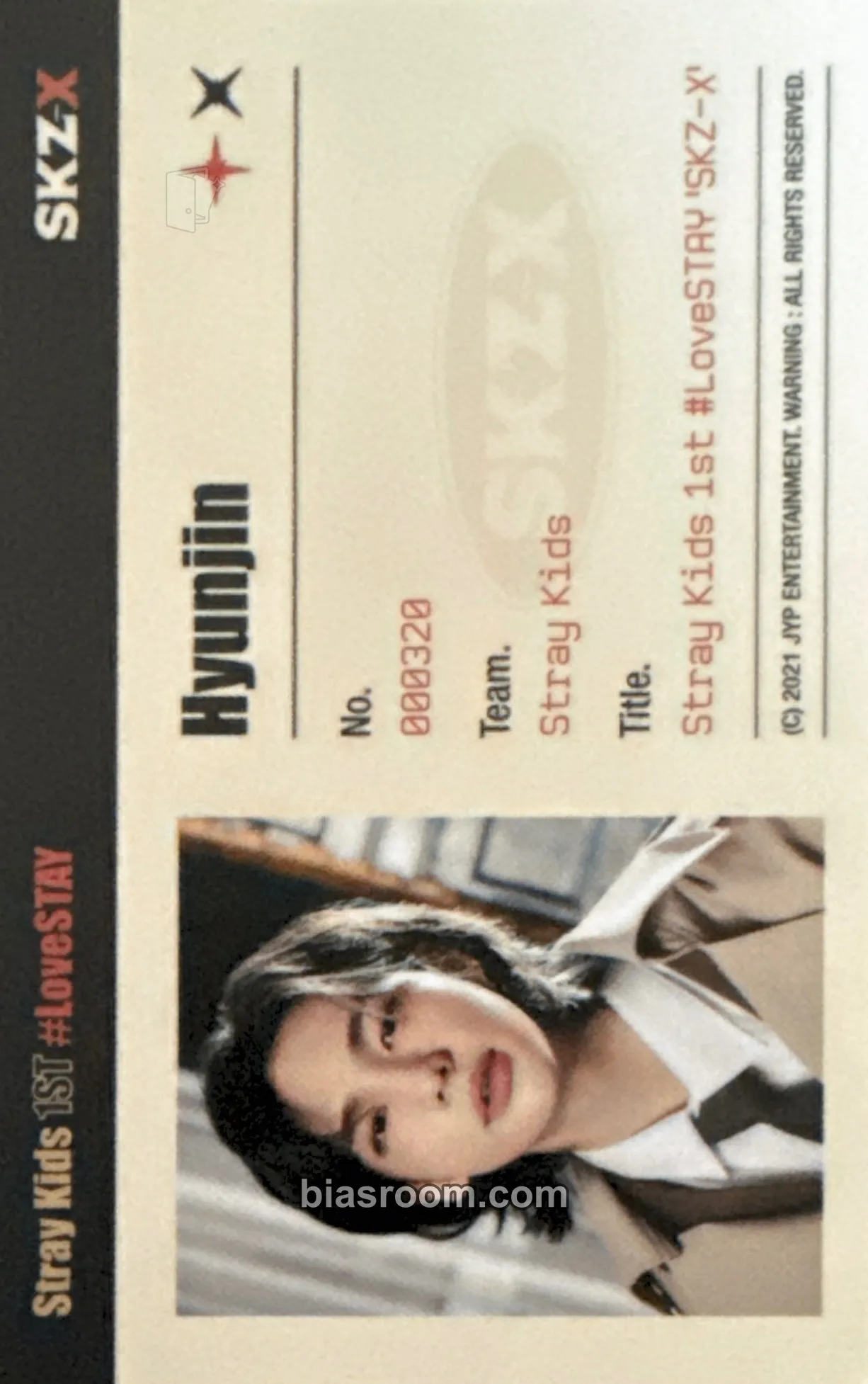 Hyunjin 1st #LoveSTAY - SKZ-X Photocard - Stray Kids - Stray Kids K-pop photocard