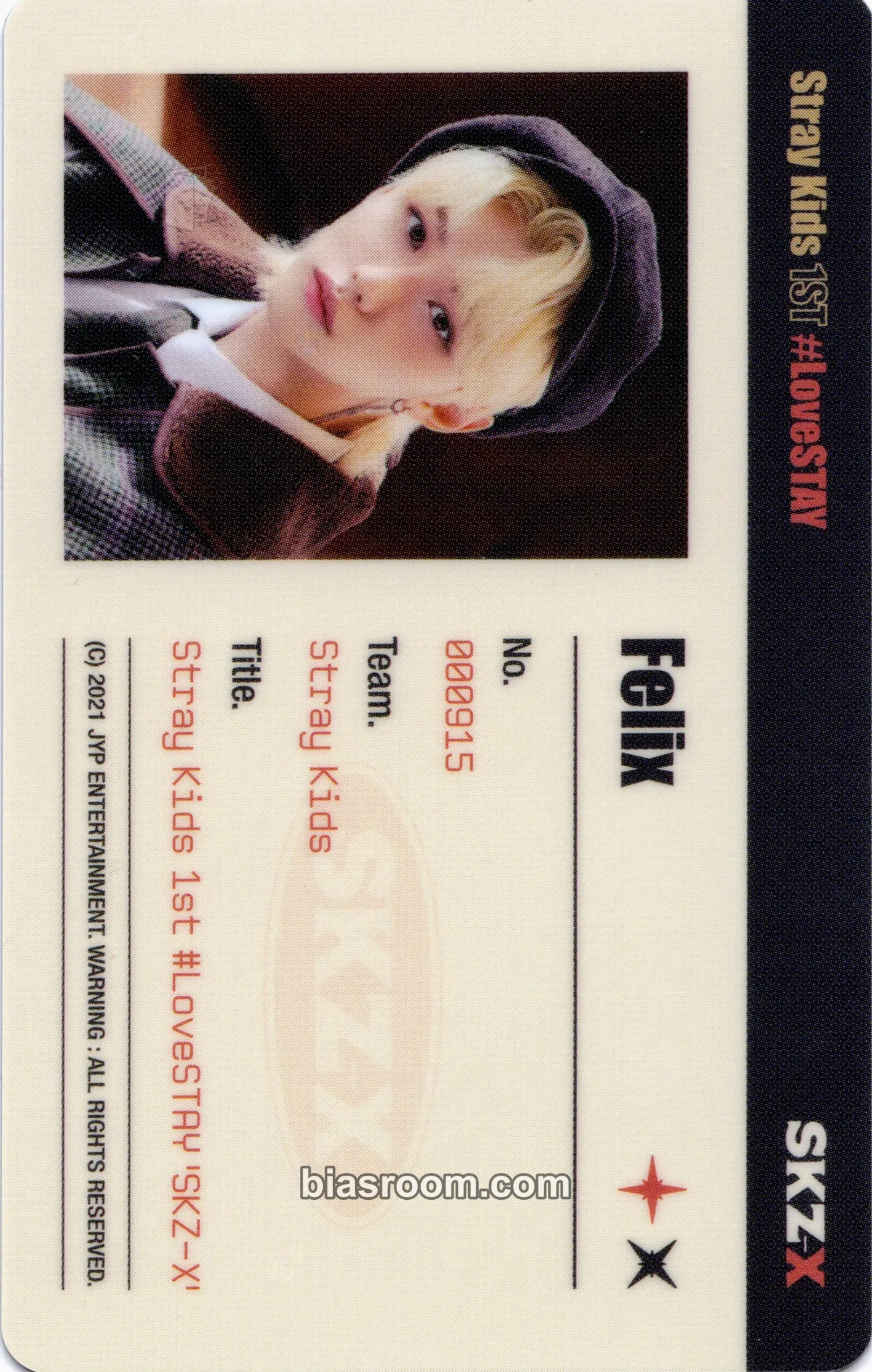 Felix 1st #LoveSTAY - SKZ-X Photocard - Stray Kids - Stray Kids K-pop photocard