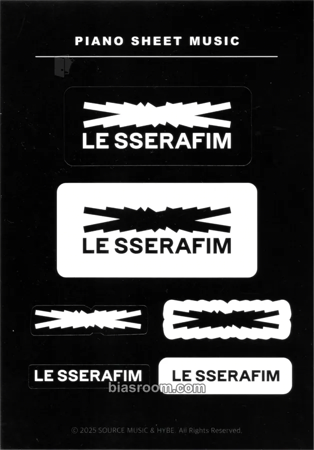 Piano Sheet Music Package - Easy Crazy Hot Photocard - LE SSERAFIM - LE SSERAFIM K-pop photocard