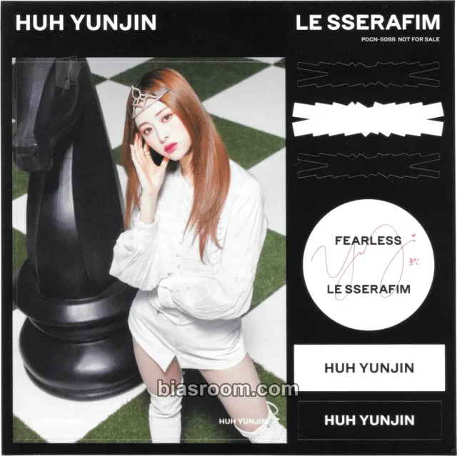 LE SSERAFIM - Huh Yunjin - FEARLESS (Japanese Ver.) Album sticker sheet solo jacket version album inclusion
