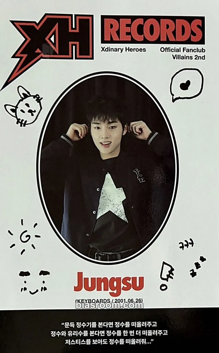 Jungsu Official Fanclub 2nd Generation Photocard - Xdinary Heroes - Xdinary Heroes K-pop photocard