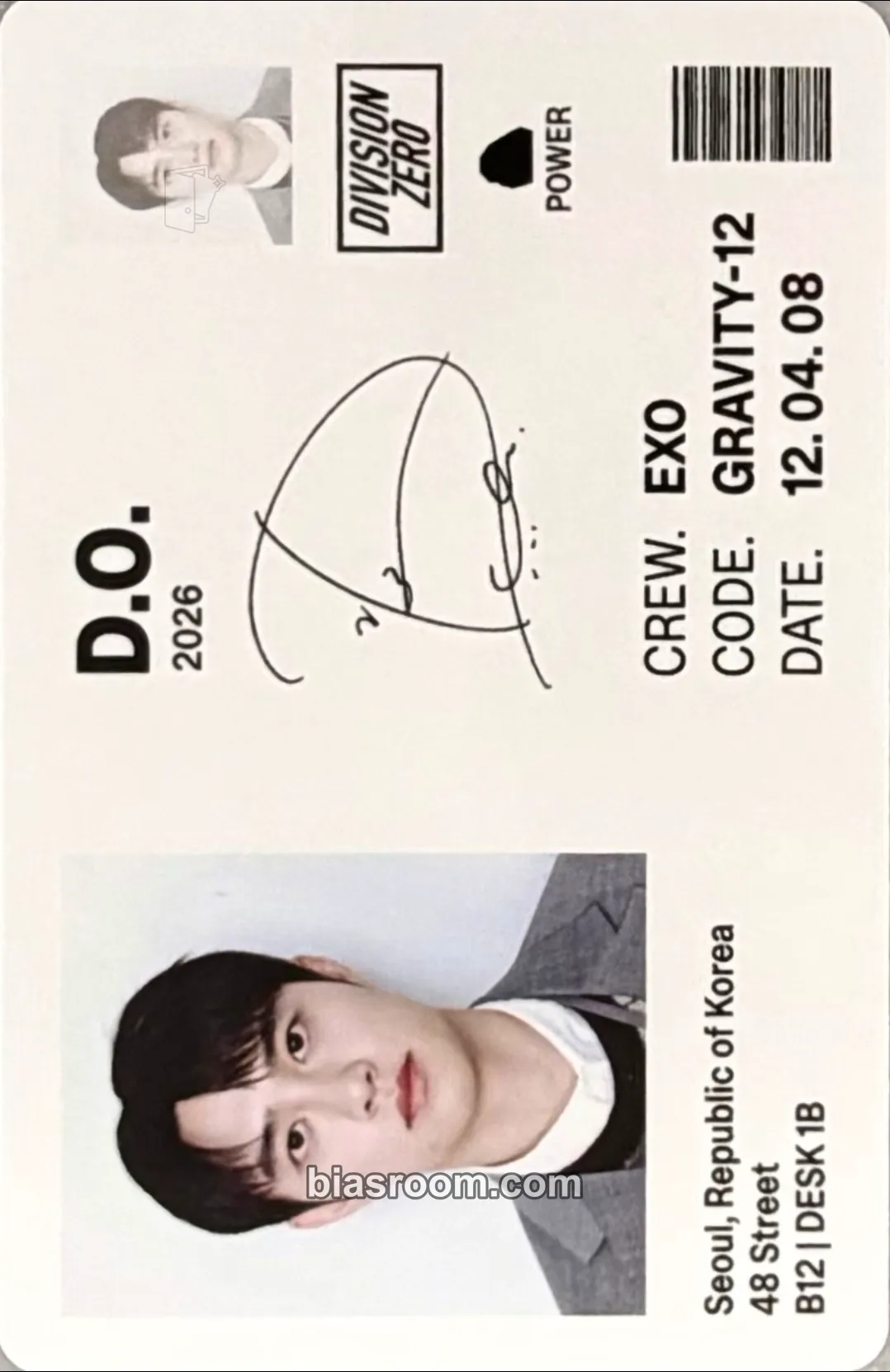 D.O. 2026 EXO Season’s Greetings — Division Zero: EXO Photocard - EXO - EXO K-pop photocard