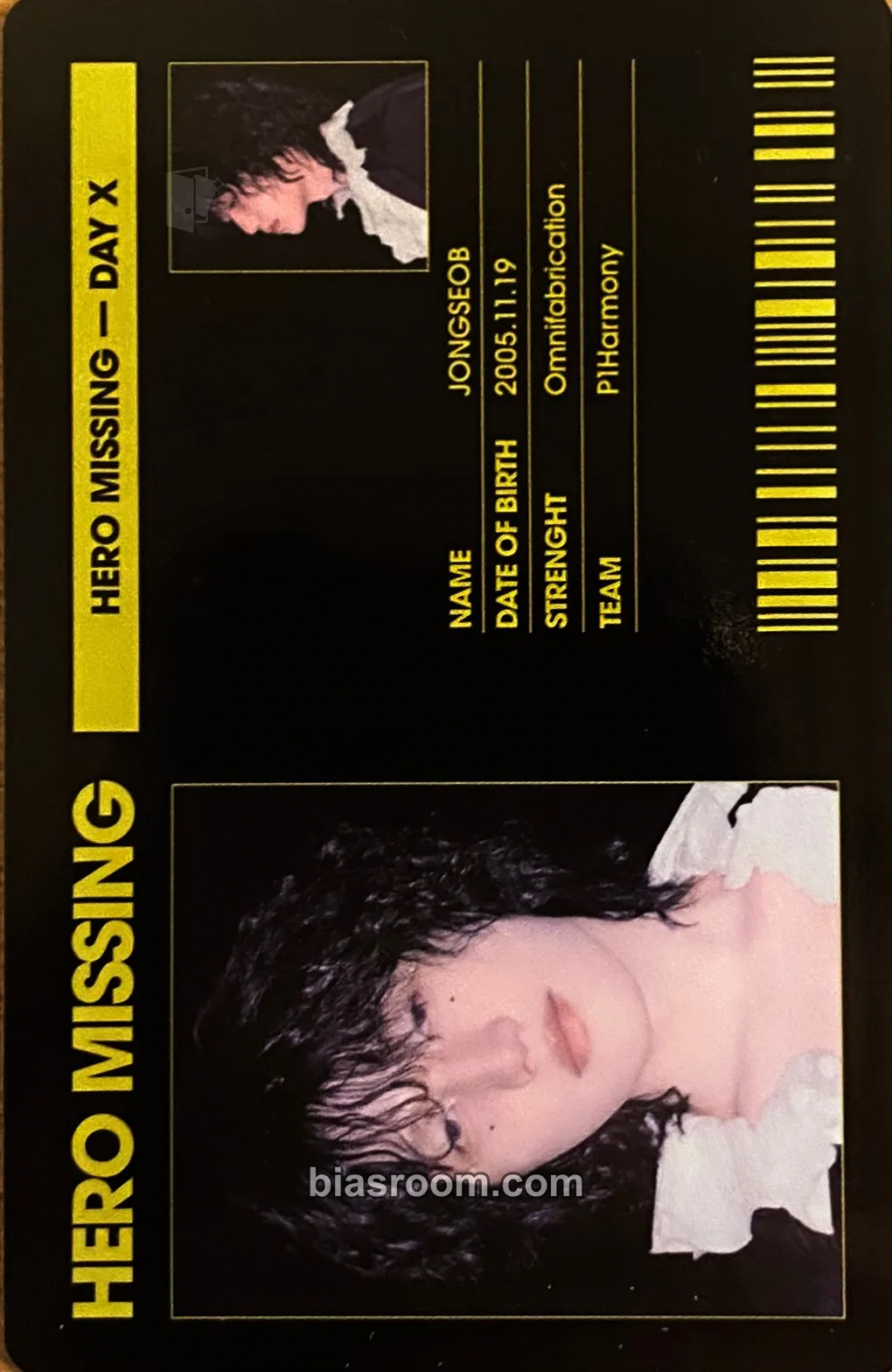 Jongseob UNIQUE Photocard - P1Harmony - P1Harmony K-pop photocard