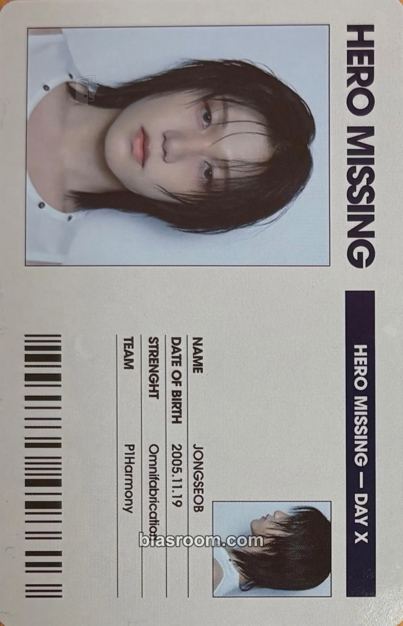 Jongseob UNIQUE Photocard - P1Harmony - P1Harmony K-pop photocard