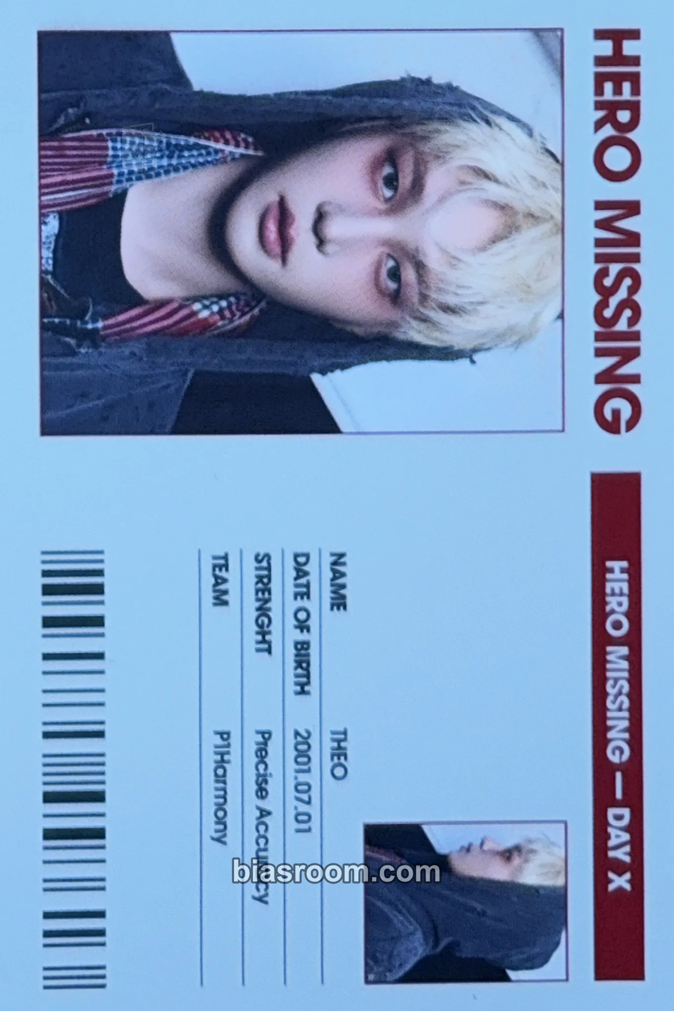 Theo UNIQUE Photocard - P1Harmony - P1Harmony K-pop photocard