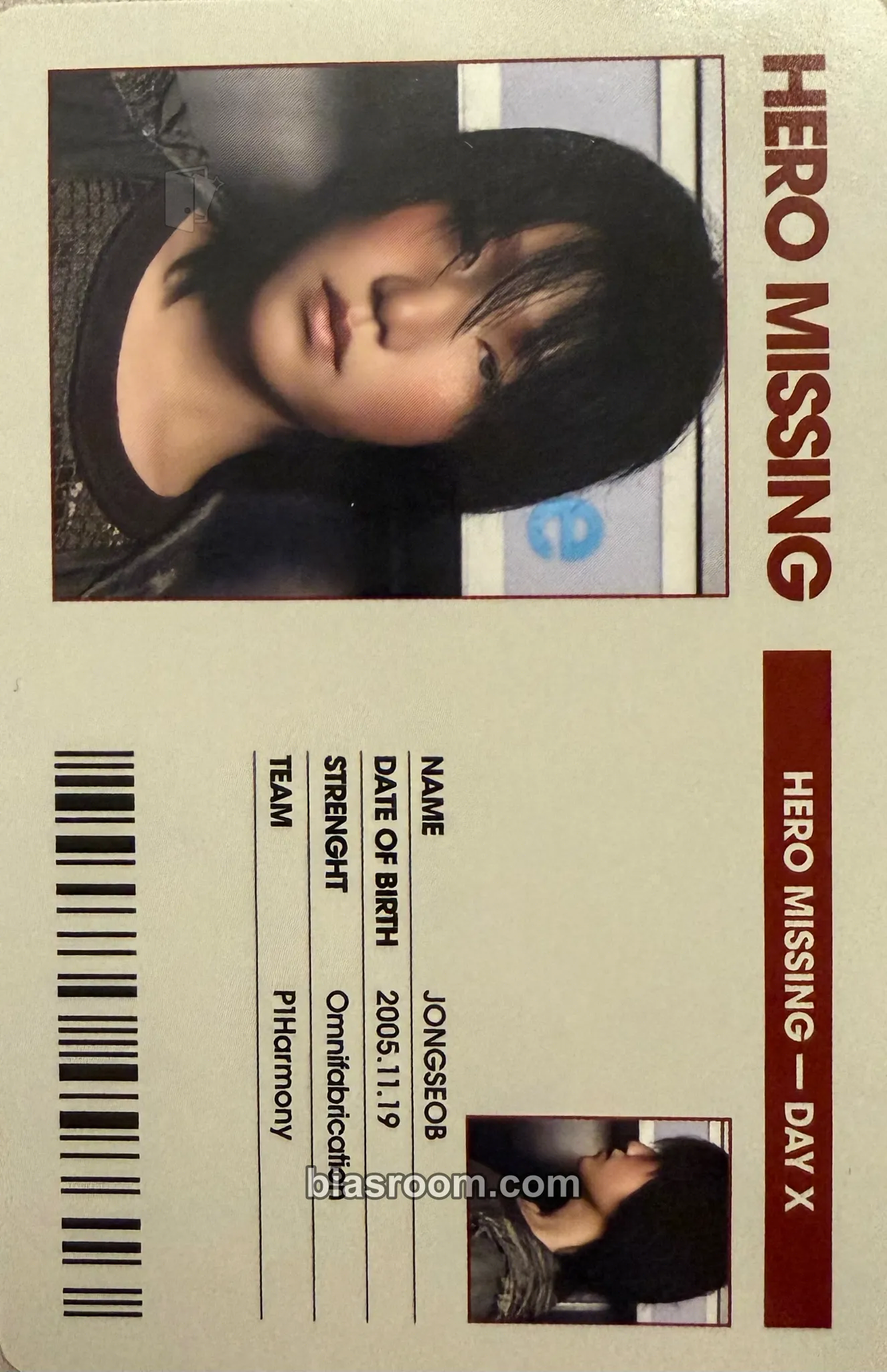 Jongseob UNIQUE Photocard - P1Harmony - P1Harmony K-pop photocard
