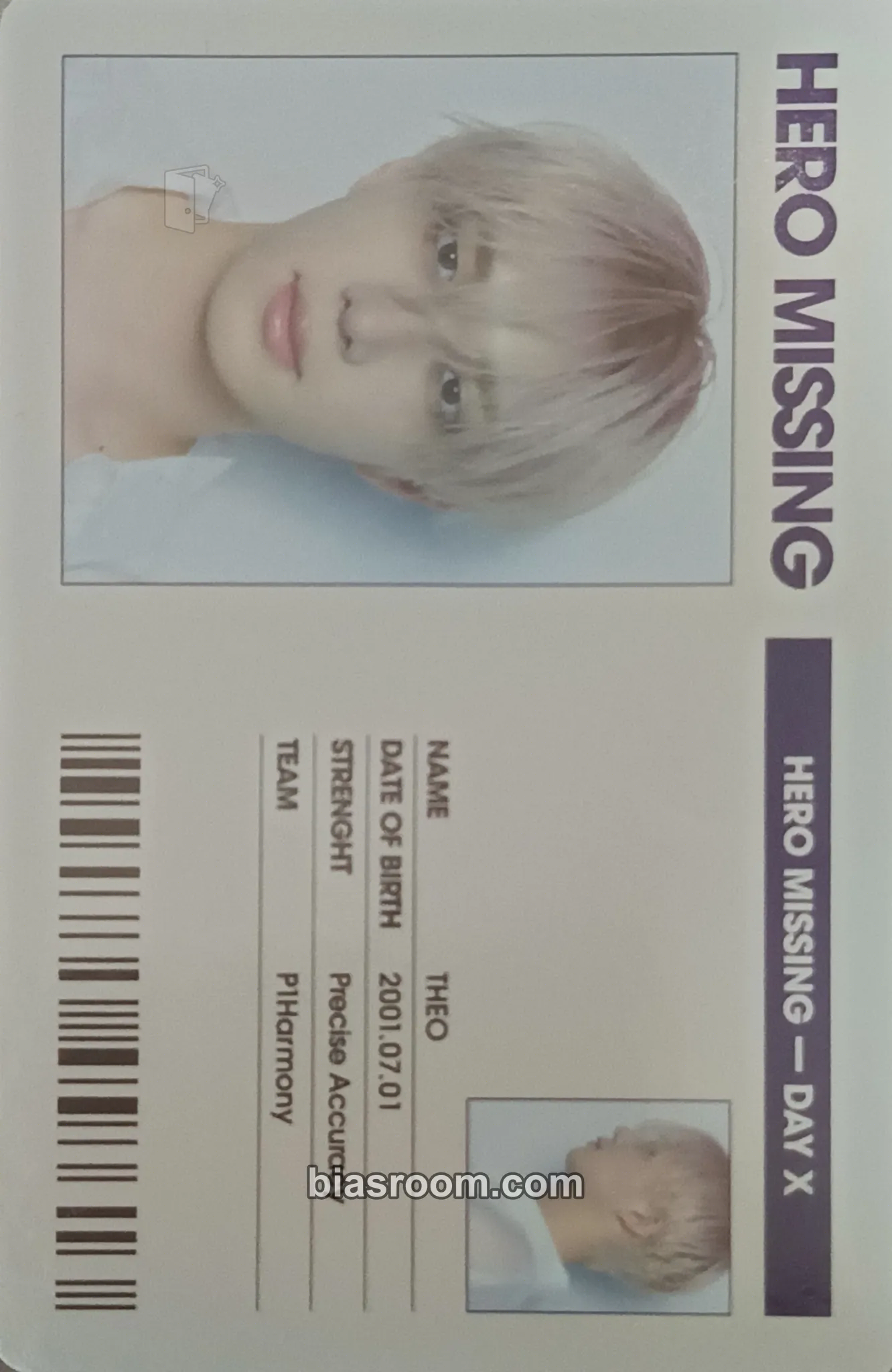 Theo UNIQUE Photocard - P1Harmony - P1Harmony K-pop photocard