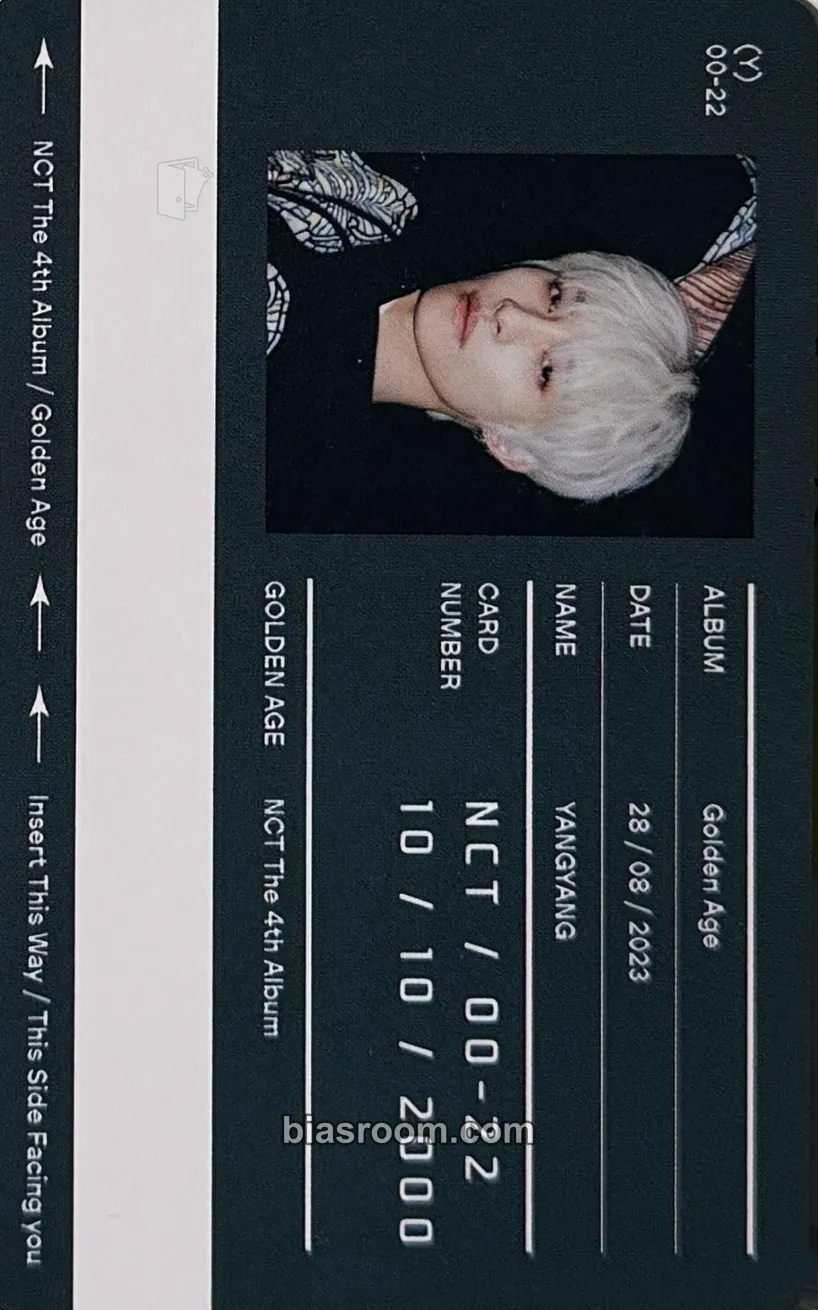 Yangyang Golden Age Photocard - NCT - NCT K-pop photocard