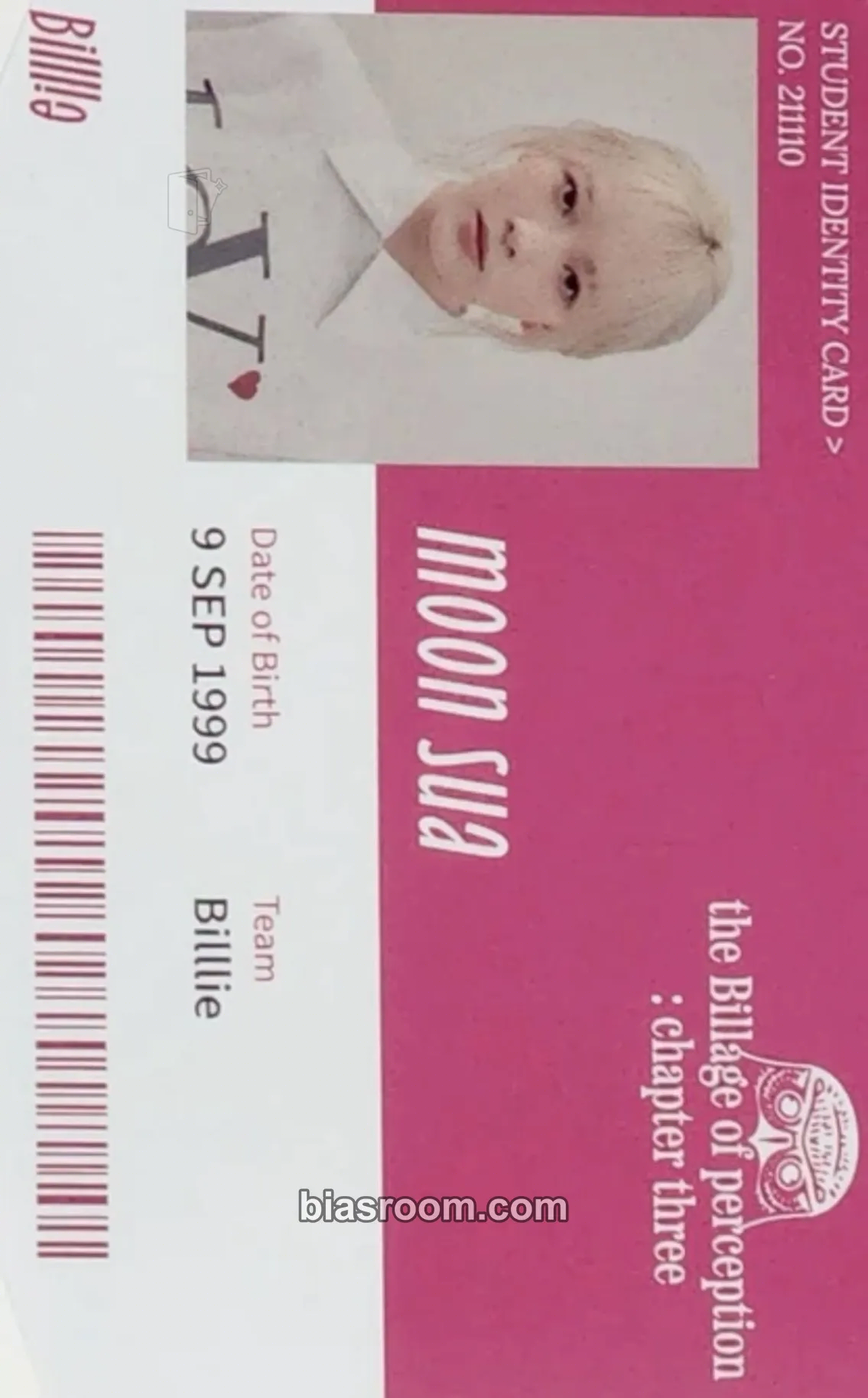 Moon Sua The Billage of Perception: Chapter Three Photocard - Billlie - Billlie K-pop photocard