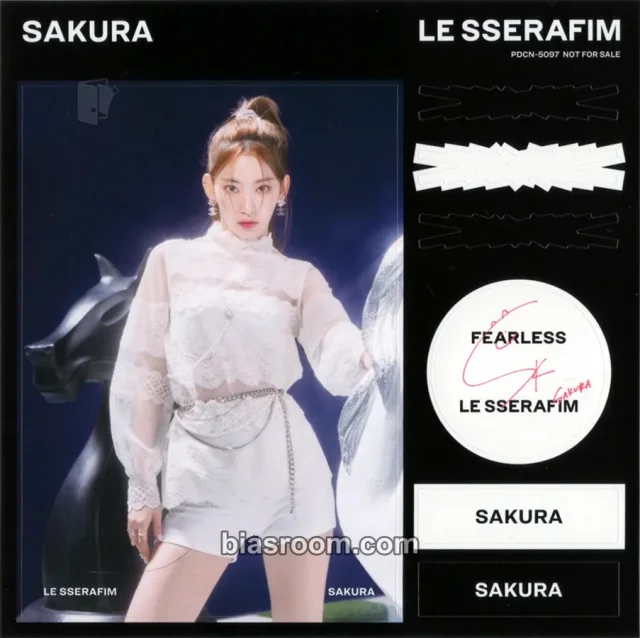LE SSERAFIM - Sakura - FEARLESS (Japanese Ver.) Album sticker sheet solo jacket version album inclusion