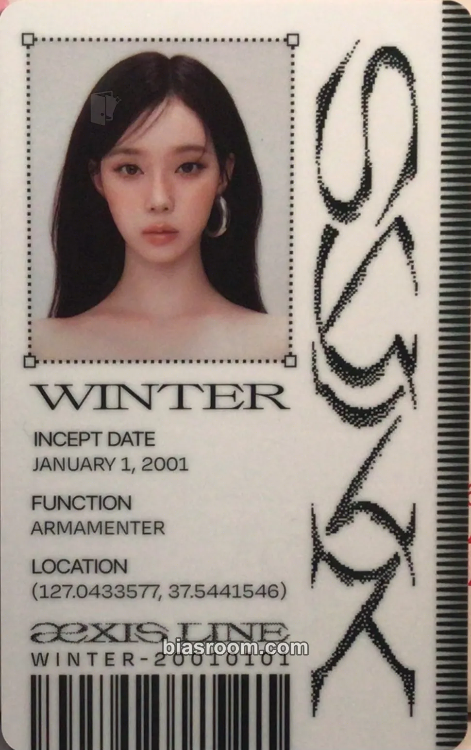 Winter SYNK : aeXIS LINE Photocard - aespa - aespa K-pop photocard