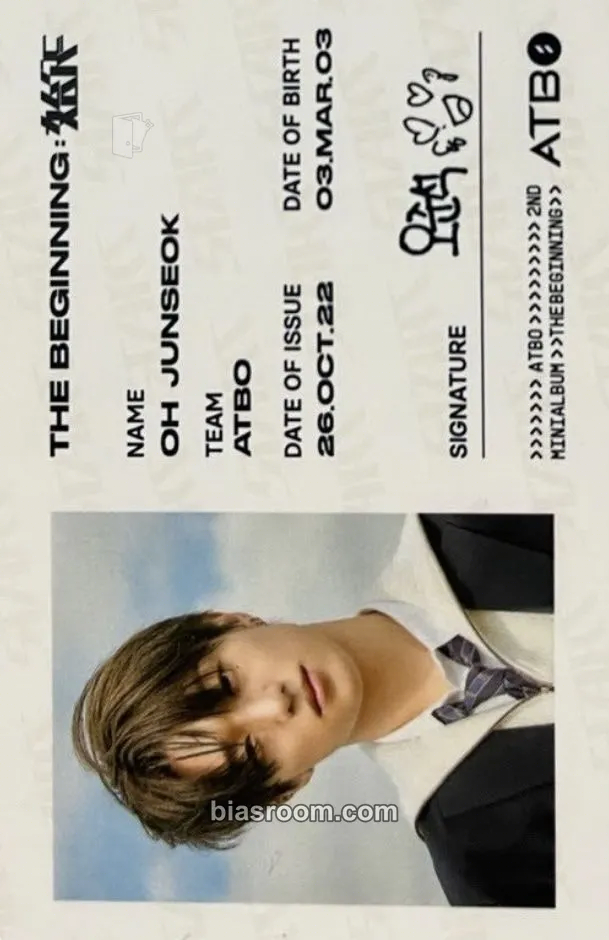 Oh Junseok The Beginning : 始作 Photocard - ATBO - ATBO K-pop photocard