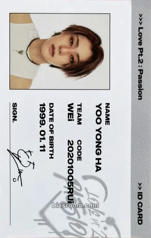 Yongha Love Pt.2 : Passion Photocard - WEi - WEi K-pop photocard