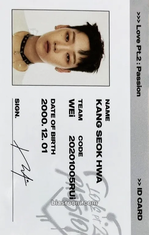 Seokhwa Love Pt.2 : Passion Photocard - WEi - WEi K-pop photocard