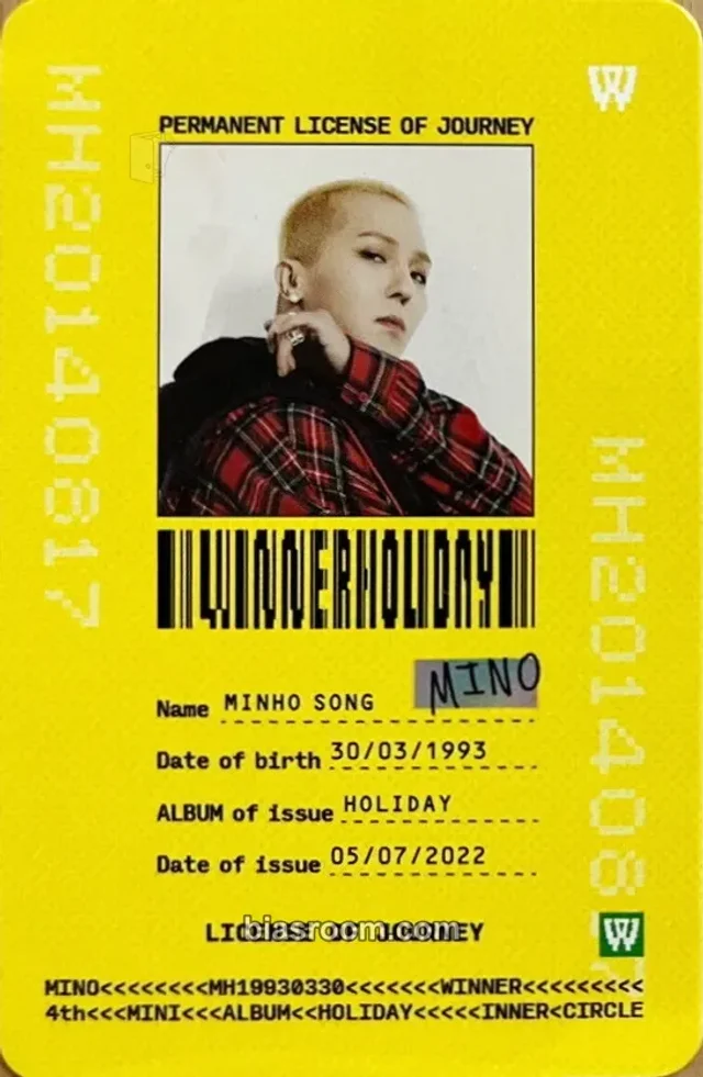 WINNER - Mino - HOLIDAY Album id card