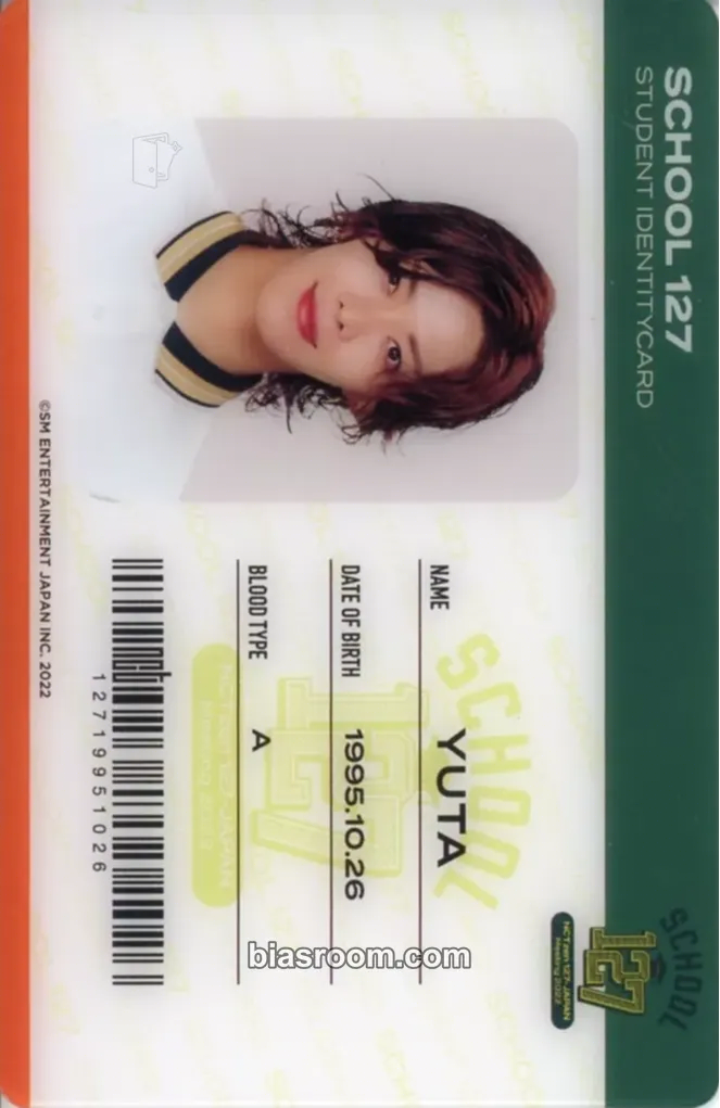 Yuta School 127 - Japan Meeting 2022 Photocard - NCT 127 - NCT 127 K-pop photocard