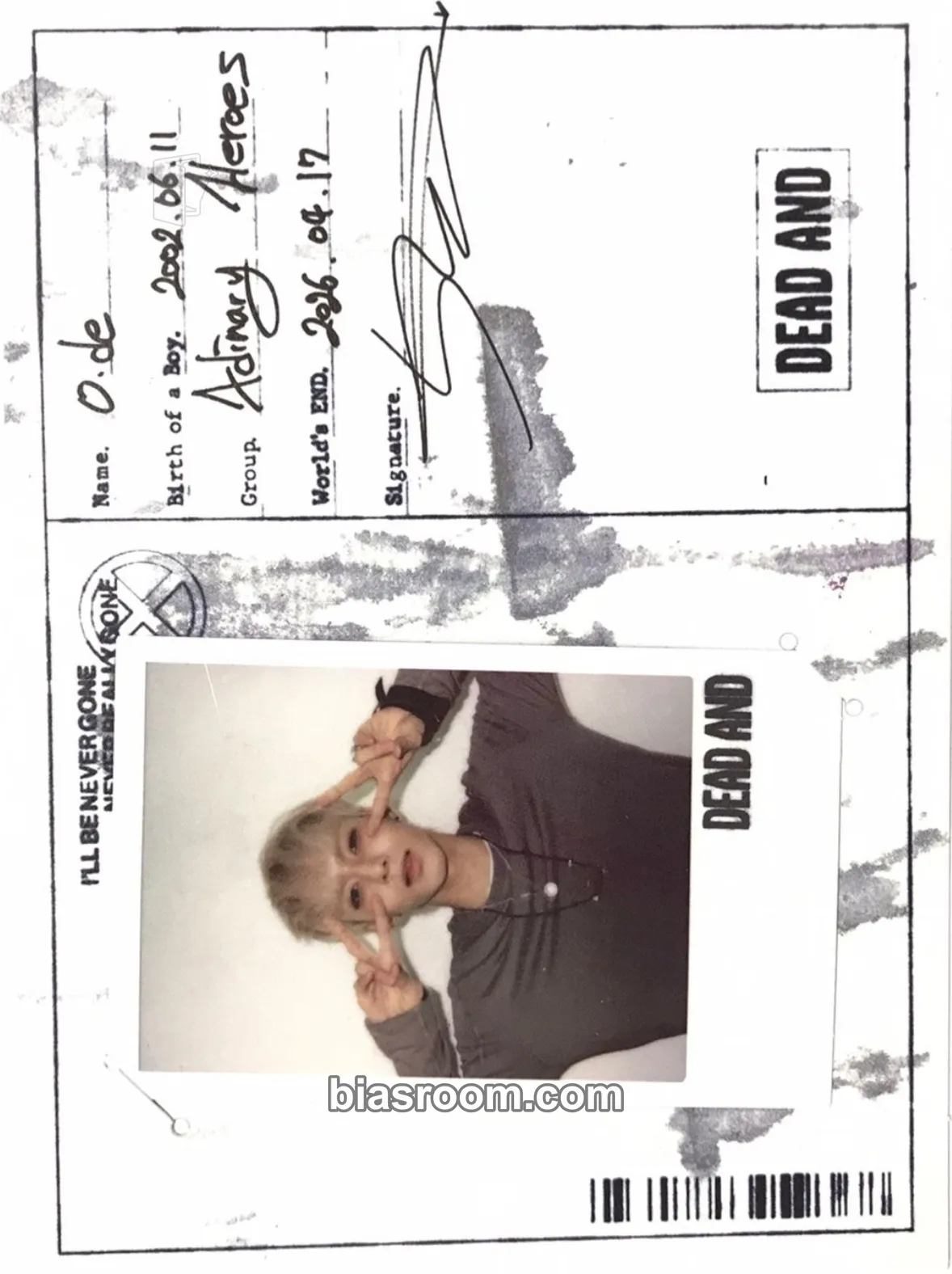 O.de DEAD AND Photocard - Xdinary Heroes - Xdinary Heroes K-pop photocard