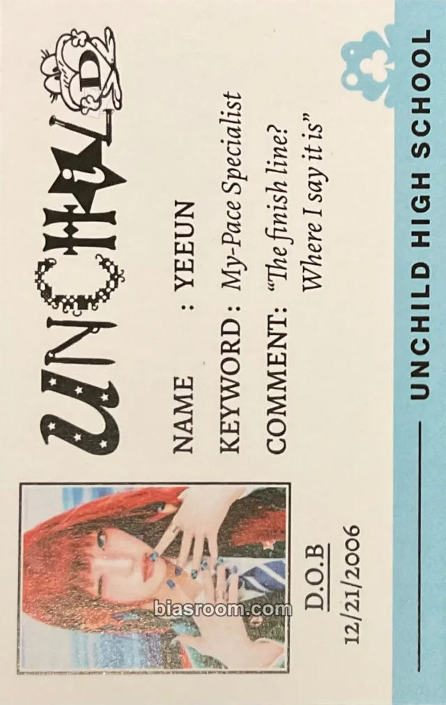UNCHILD - Yeeun - 2026 DEBUT POP UP Event id card pop-up store kpop nara