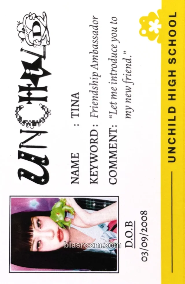 UNCHILD - Tina - 2026 DEBUT POP UP Event id card pop-up store kpop nara
