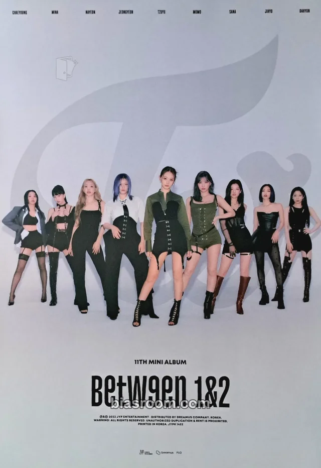 TWICE - BETWEEN 1&2 Album poster pob (pre-order benefit) cryptography version