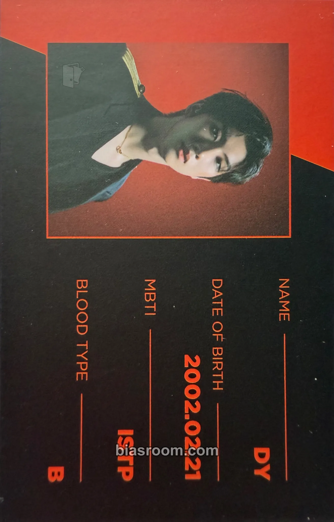 DY Just Burn Photocard - JustB - JustB K-pop photocard