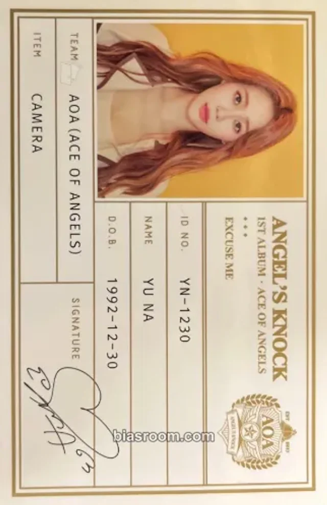 Yuna AOA Angel's Knock K-pop photocard