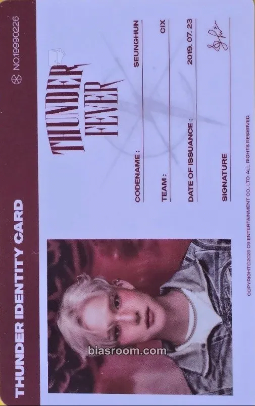 Seunghun THUNDER FEVER Photocard - CIX - CIX K-pop photocard