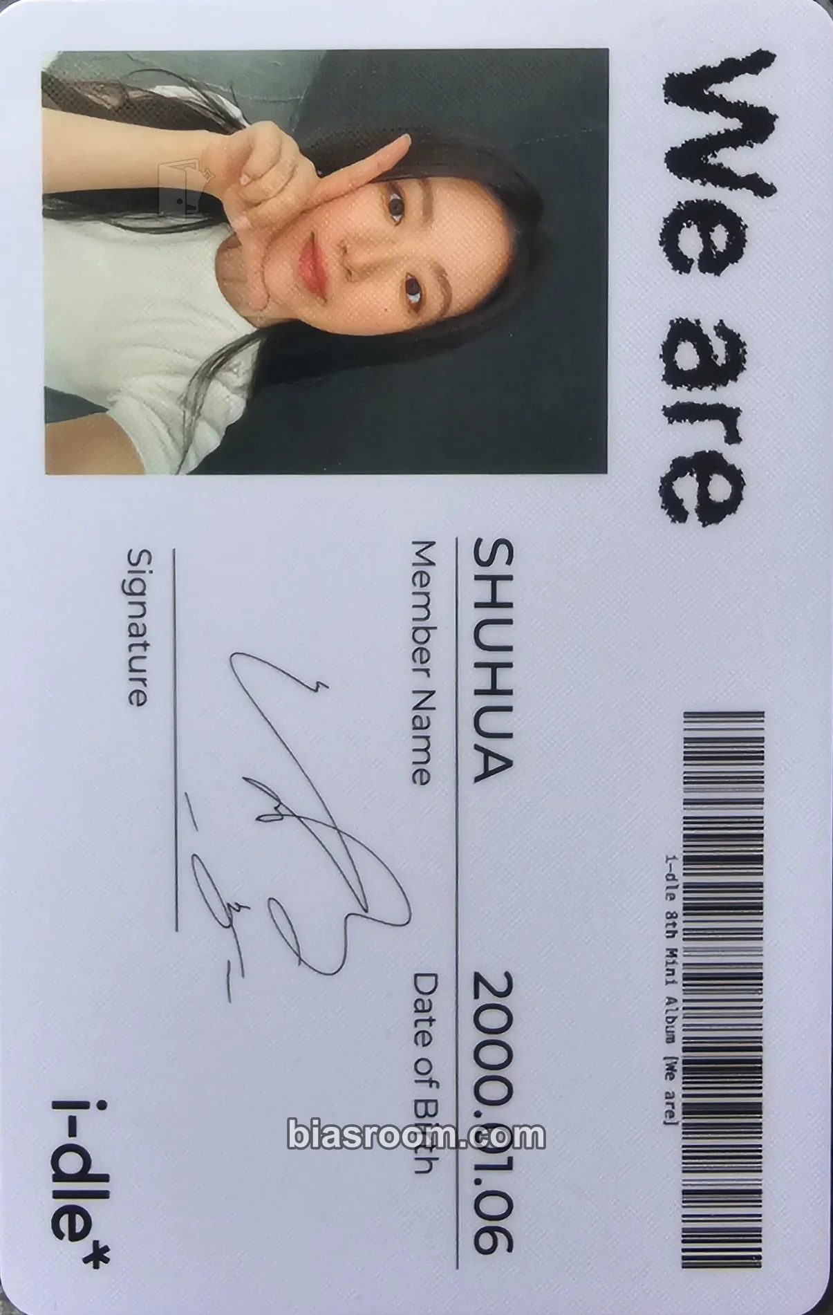 Shuhua We are Photocard - i-dle - i-dle K-pop photocard