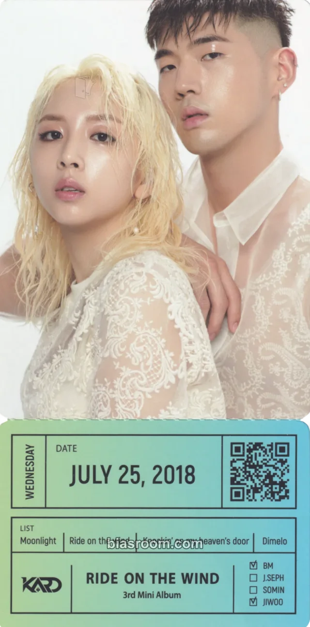 KARD - BM & Jiwoo - KARD 3rd Mini Album 'RIDE ON THE WIND' Album photo ticket album inclusion