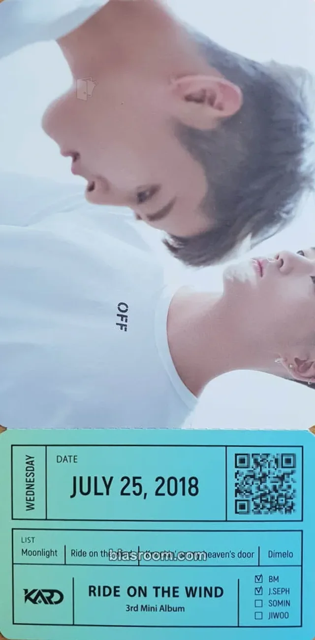 KARD - J.seph & BM - KARD 3rd Mini Album 'RIDE ON THE WIND' Album photo ticket album inclusion