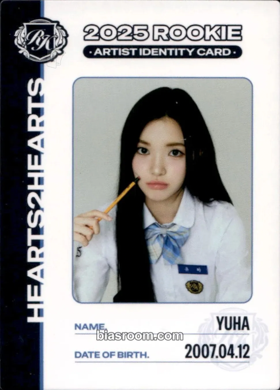 Yuha TELECA 2025 Kpop Rookie Photocard - Hearts2Hearts - Hearts2Hearts K-pop photocard
