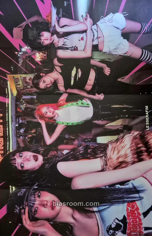 LE SSERAFIM - SPAGHETTI Album poster cheeky neon pepper version album inclusion