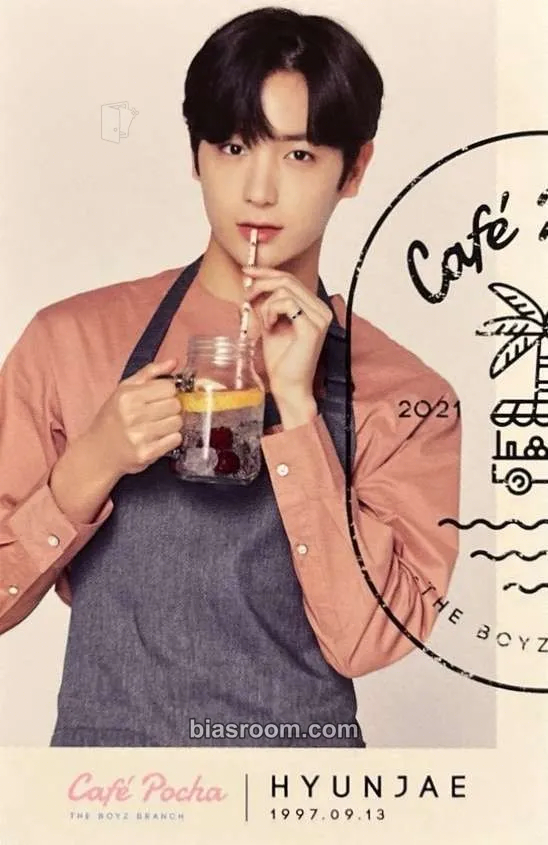 Hyunjae CAFÉ POCHA - The Boyz Branch Photocard - THE BOYZ - THE BOYZ K-pop photocard