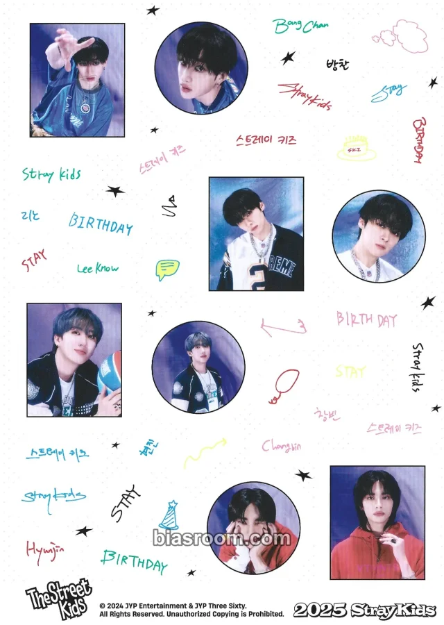 Stray Kids - Bang Chan & Lee Know & Changbin - 2025 Season's Greetings - The Street Kids Other season's greetings sticker sheet kit inclusion