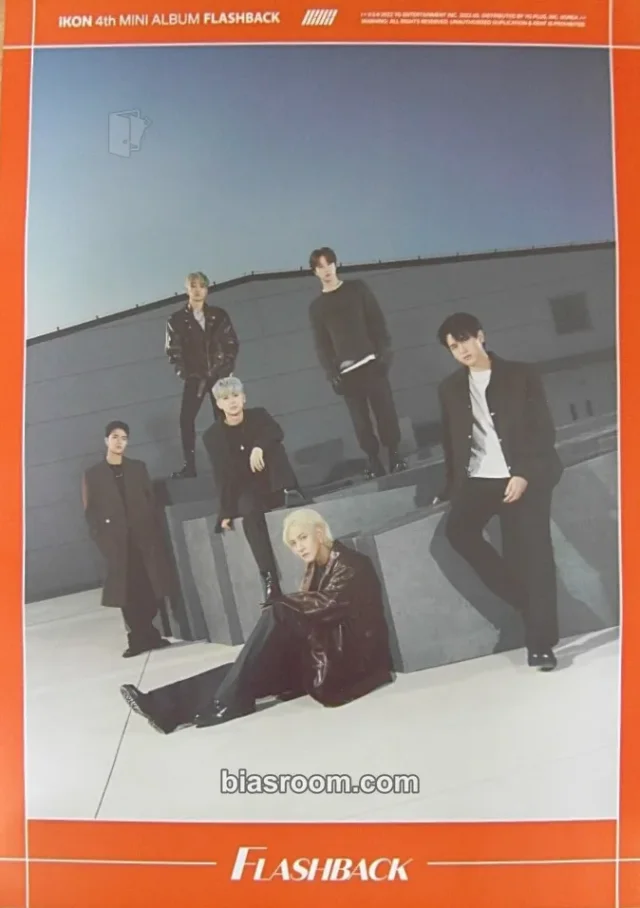 iKON - FLASHBACK Album album inclusion poster double-sided red version green version