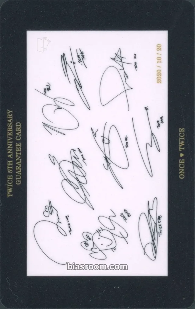 TWICE - ONCE WITH TWICE (5th Anniversary) Event guarantee card horizontal