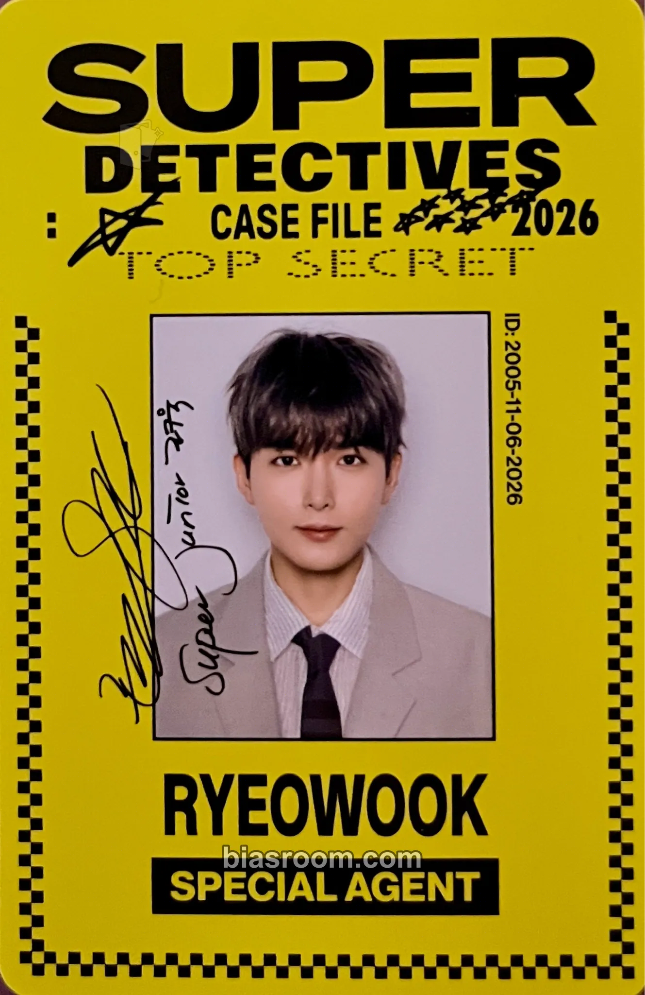 Ryeowook 2026 Season's Greetings - Detectives : Case File 2026 Top Secret Photocard - SUPER JUNIOR - SUPER JUNIOR K-pop photocard